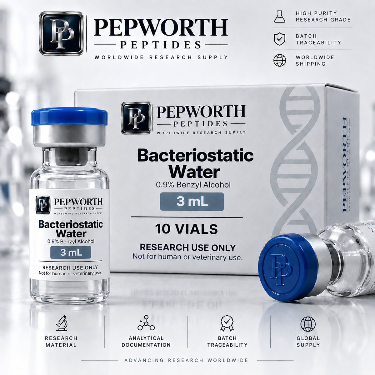 Pepworth Peptides Bacteriostatic Water 3 mL